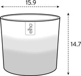 elho Vaso rotondo con sfumatura di colore 16 cm - Vasi da fiori per interni - 100% plastica riciclata - Ø 15,9 x H 14,7 - Marrone/Marrone cedro