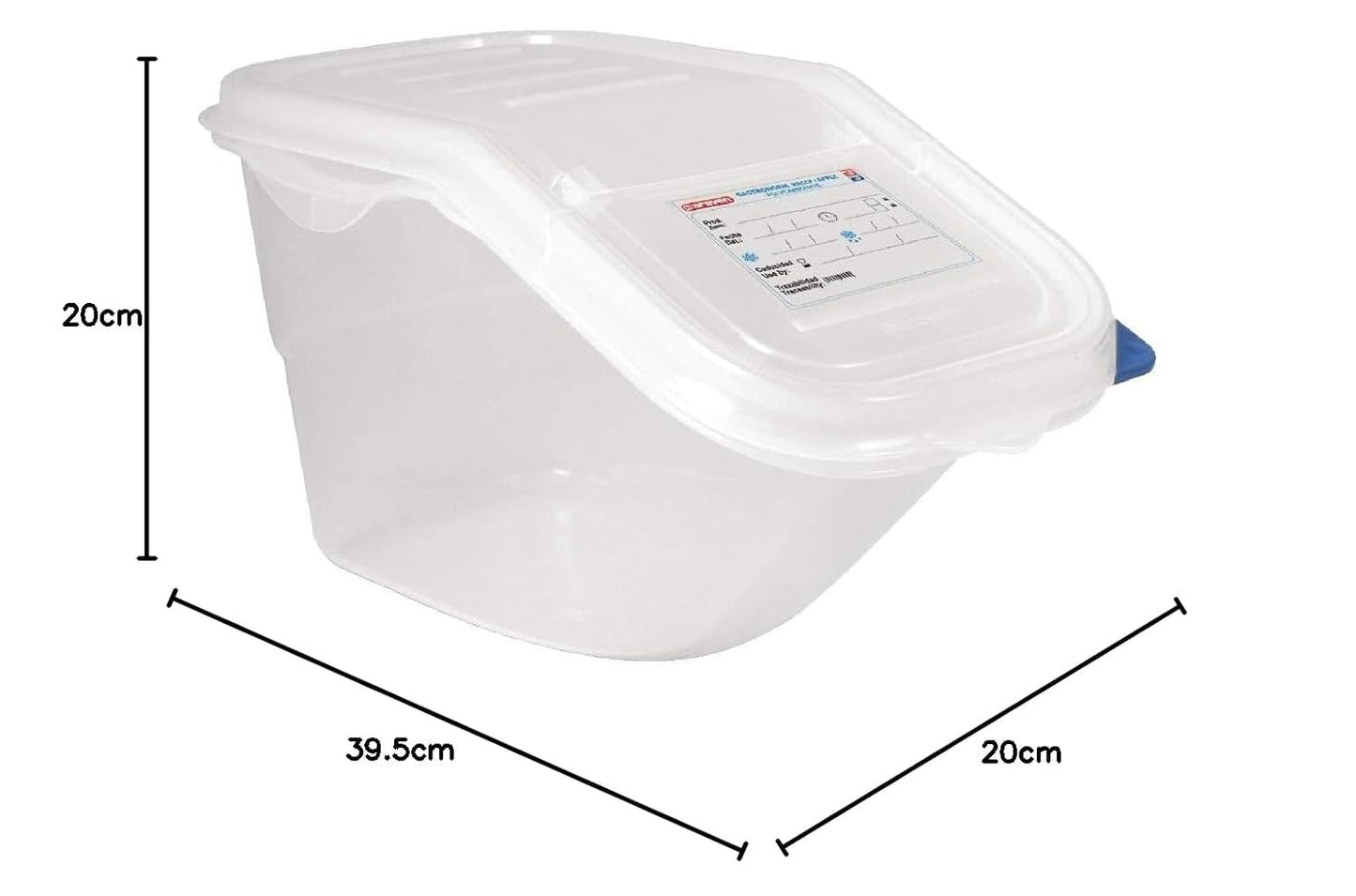 9146 Contenitore accessibile con coperchio GN 44199, bianco, 200(a) x 200(l) x 395(p) mm. Scatole per la conservazione degli alimenti Naty Shop