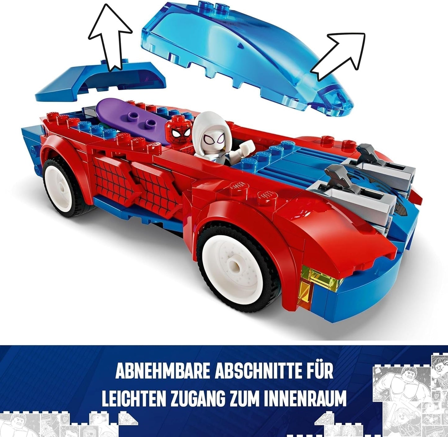LEGO Marvel Spider-Man Auto da corsa e Venom Green Goblin, Gioco di ruolo Spidey con personaggi di supereroi e auto costruibile, regalo per bambini, ragazzi e ragazze di 7 anni 76279 Set di costruzione Beuche den LEGO-Store