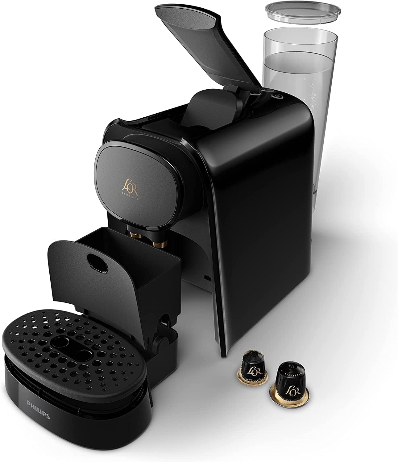 Macchina per caffè espresso a capsule PHILIPS LM8012/60 - Due dosi, Doppio piacere, 1 o 2 tazze, Ristretto, Espresso, Lungo o Grand Café Long, Doppia capsula, Qualità espresso genuino, Piano Black