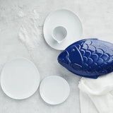 Servizio da tavola Rosenthal Junto White, porcellana, bianco, piatti piani, piatti piani Ø 22 cm, piatti piani Ø 21,5 cm e ciotole per cereali Ø 14 cm, 0,62 l, lavabili in lavastoviglie e adatti al microonde, set per 4