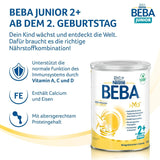 BEBA Junior 2+ bevanda a base di latte a partire da 2 anni, Con HMO, Contenuto proteico adatto all'età, Solo lattosio, Senza olio di palma, Senza olio di pesce, Alimenti per bambini, Latte in polvere per bambini, Confezione da 6 (6 x 800 g)