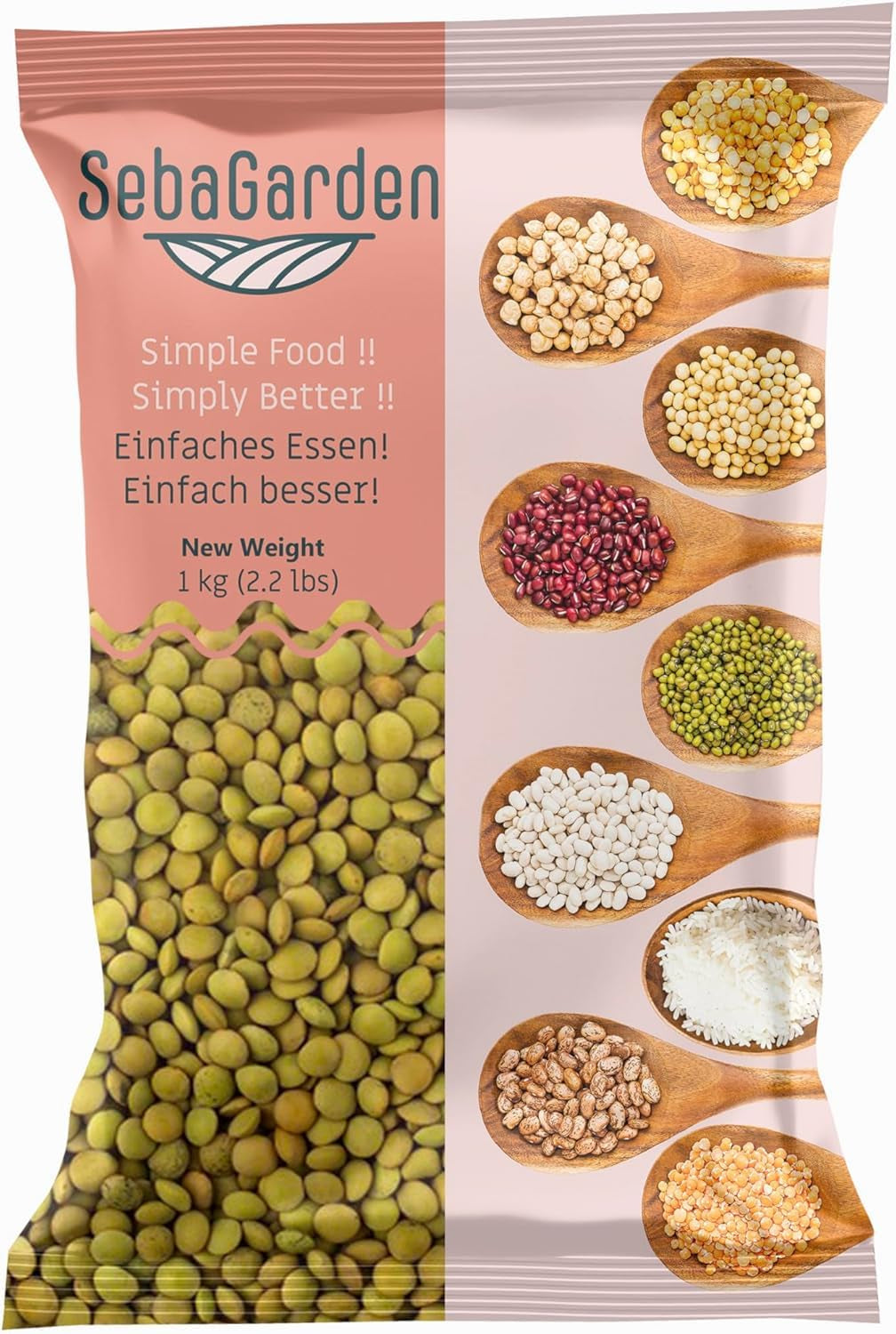 Lenticchie Verdi – Varietà Laird, Confezione da 1 kg | Qualità Premium, Lenticchie Intere | Ricco di proteine ​​e fibre | Vegano, non OGM | Ideale per zuppe, insalate, curry e preparazione dei pasti