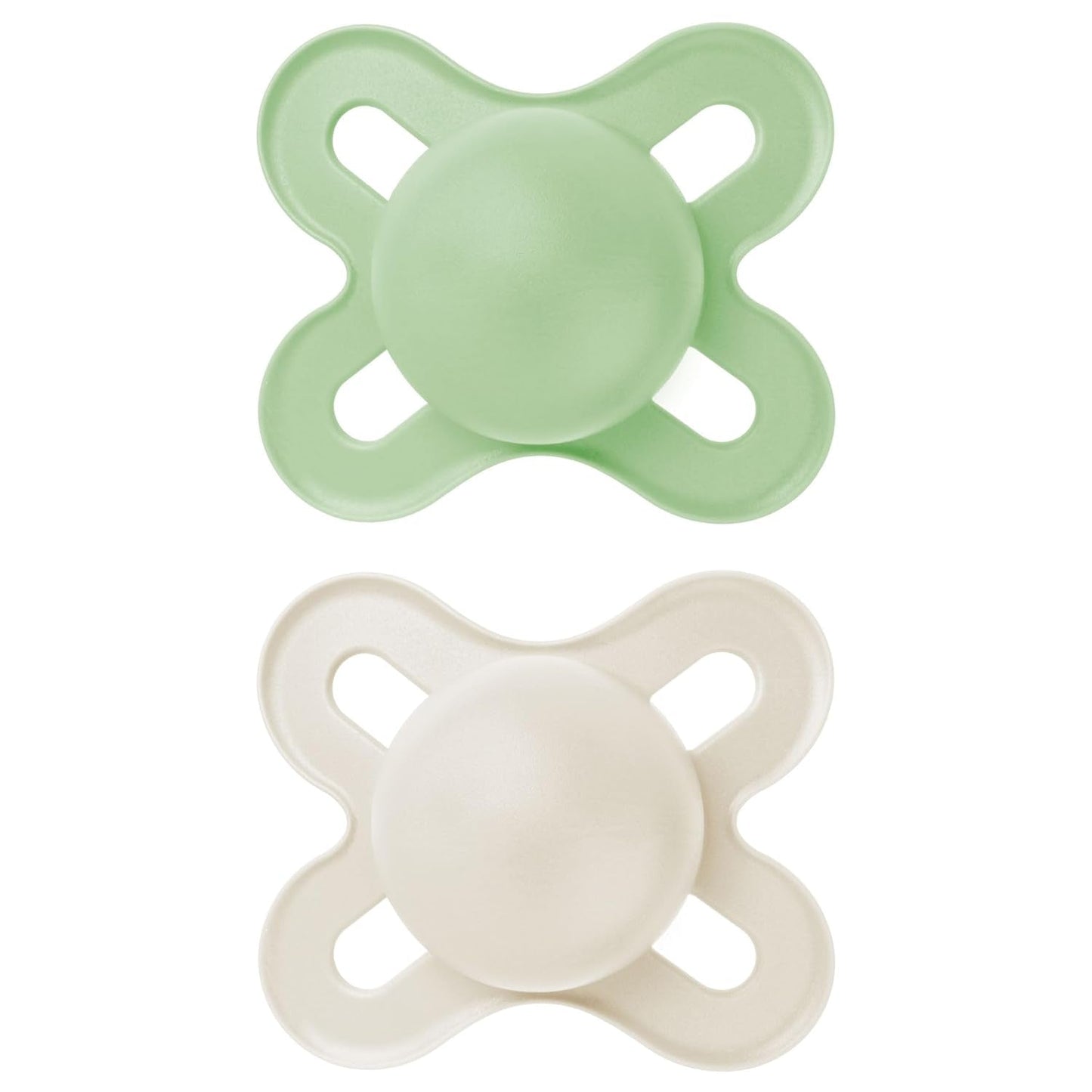 MAM Ciuccio per Bambini 0-2 Mesi Capezzolo Piatto Flessibile Simmetrico Morbido Silicone Facile da Usare con Scatola Autosterilizzante Neutro Opaco Originale 2 Pezzi