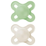 MAM Ciuccio per Bambini 0-2 Mesi Capezzolo Piatto Flessibile Simmetrico Morbido Silicone Facile da Usare con Scatola Autosterilizzante Neutro Opaco Originale 2 Pezzi