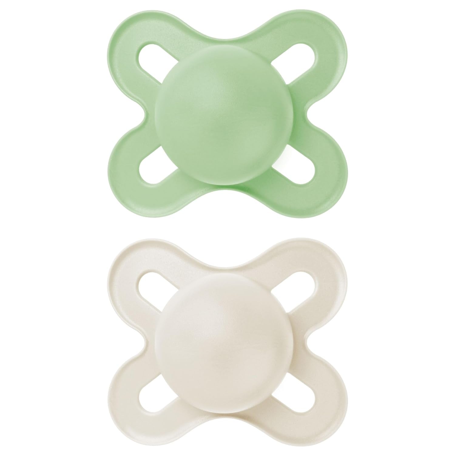 MAM Ciuccio per Bambini 0-2 Mesi Capezzolo Piatto Flessibile Simmetrico Morbido Silicone Facile da Usare con Scatola Autosterilizzante Neutro Opaco Originale 2 Pezzi