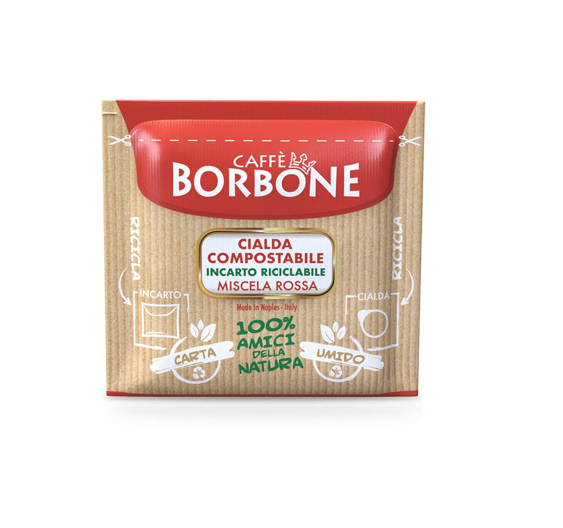Caffè Borbone Tamponi Compostabili, Rote Kaffeemischung - 150 Tamponi - Compatibili con Sistema ESE Tamponi Carta 44 mm