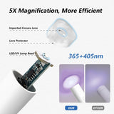 Denabuty Lampada UV per smalto gel, Mini Lampada LED U V per sostituzione unghie con supporto Tragbare Piccola lampada UV per smalto gel, per Aushärten Von Nagelkleber e punte per unghie Bianco