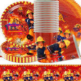 Set di stoviglie per feste a tema pompiere Decorazioni per feste di compleanno pompiere 61 pezzi per 20 ospiti