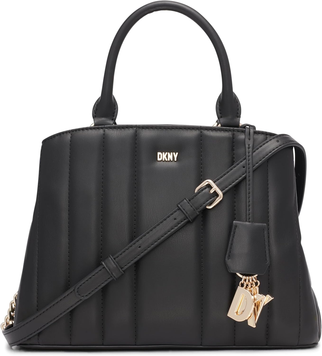 DKNY Chain Lexington Park Borsa a catena con logo medio, Nero / Oro, Taglia unica Borse da donna Naty Shop Titolo predefinito