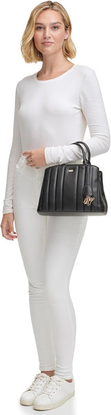 DKNY Chain Lexington Park Borsa a catena con logo media, Nero / Oro, Taglia unica Borse Naty Shop da donna
