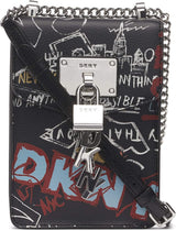 DKNY Borsa a tracolla Elissa N/S Borse Donna Naty Shop Elissa Graffiti/Silver Elissa, Piccola, Nera Taglia unica