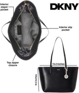 Borsa tote media in pelle Bryant DKNY da donna, Borsa tote nera / oro Naty Shop
