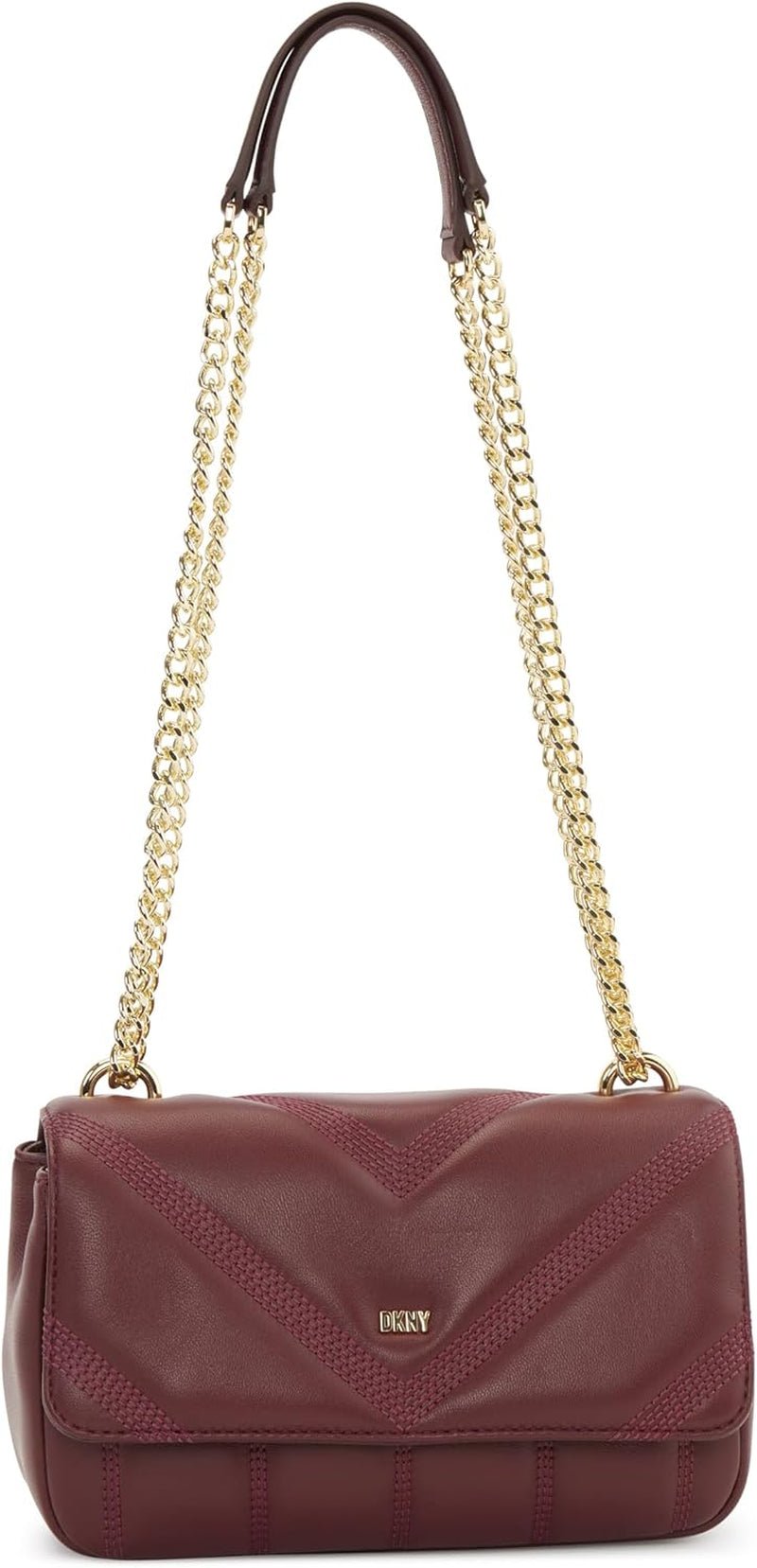 DKNY Borsa a tracolla con patta Borse Donna Naty Shop Distressed Wine
