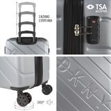 DKNY - Valigia grande a 4 ruote Valigia grande leggera - Valigia da viaggio grande con ruote. Valigia grande da viaggio per aereo Valigia rigida con chiusura certificata - Valigia grande per trolley Argento Bagagli e attrezzatura da viaggio Naty Shop