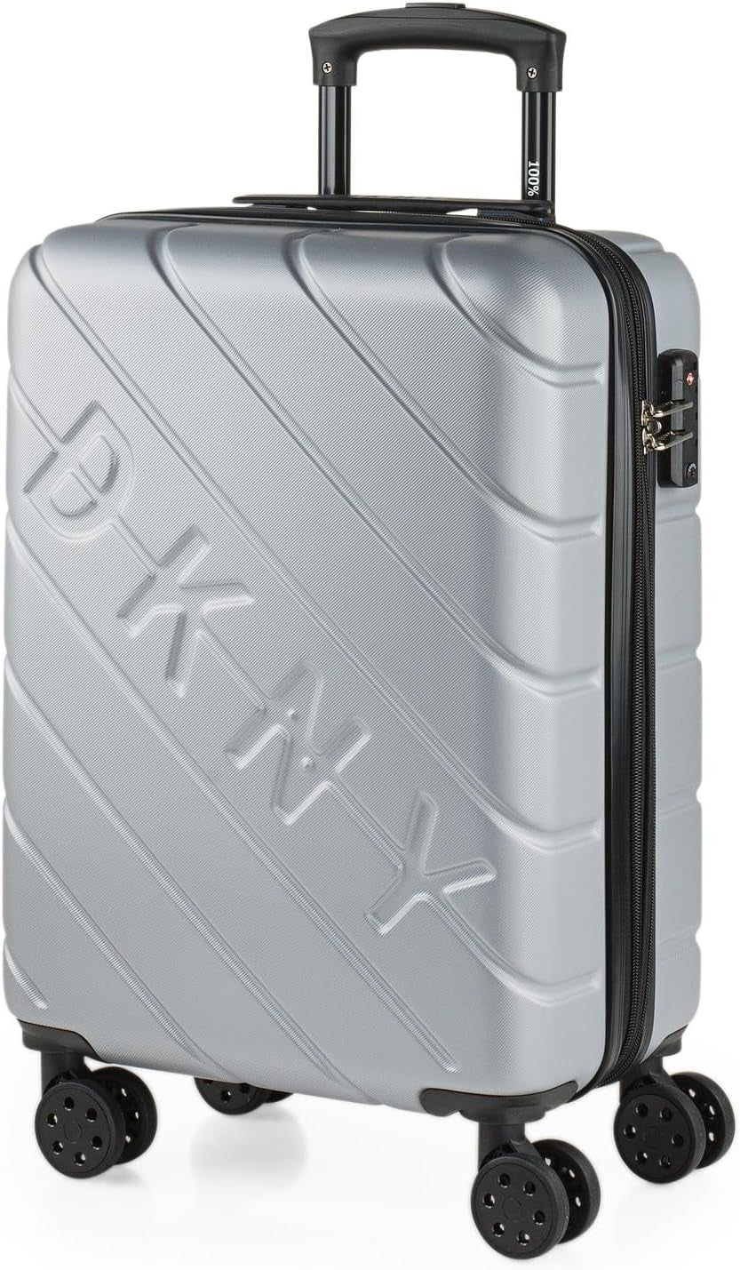 DKNY - Valigia grande a 4 ruote Valigia grande leggera - Valigia da viaggio grande con ruote. Valigia grande da viaggio per aereo Valigia rigida con chiusura certificata - Valigia grande per troller Argento Naty Shop Bagagli e attrezzatura da viaggio Argento S