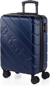 DKNY - Valigia grande a 4 ruote Valigia grande leggera - Valigia da viaggio grande con ruote. Valigia Grande da Viaggio per Aereo Valigia Rigida con Lucchetto Certificato - Valigia Troller Grande Argento Bagagli e Attrezzatura da Viaggio Naty Shop Blu Navy S