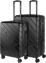 DKNY - Valigia grande a 4 ruote Valigia grande leggera - Valigia da viaggio grande con ruote. Valigia grande da viaggio per aereo Valigia rigida con chiusura certificata - Valigia grande per trolley Argento Bagagli e attrezzatura da viaggio Naty Shop Nero M + L