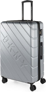DKNY - Valigia grande a 4 ruote Valigia grande leggera - Valigia da viaggio grande con ruote. Valigia grande da viaggio per aereo Valigia rigida con lucchetto certificato - Valigia grande per troller Argento Naty Shop Bagagli e attrezzatura da viaggio Argento L