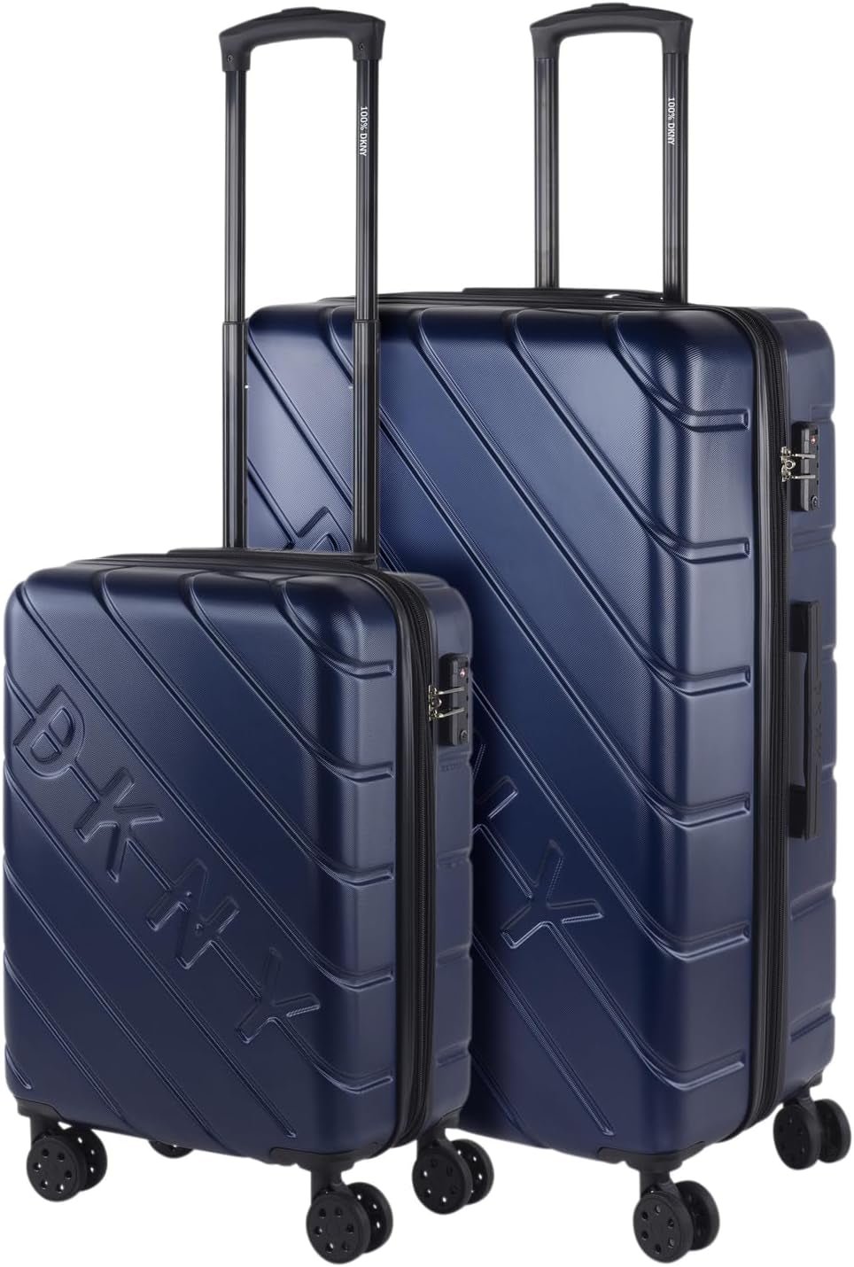 DKNY - Valigia grande a 4 ruote Valigia grande leggera - Valigia da viaggio grande con ruote. Valigia grande da viaggio per aereo Valigia rigida con chiusura certificata - Valigia grande per troller Argento Naty Shop Bagagli e attrezzatura da viaggio Blu navy S + L