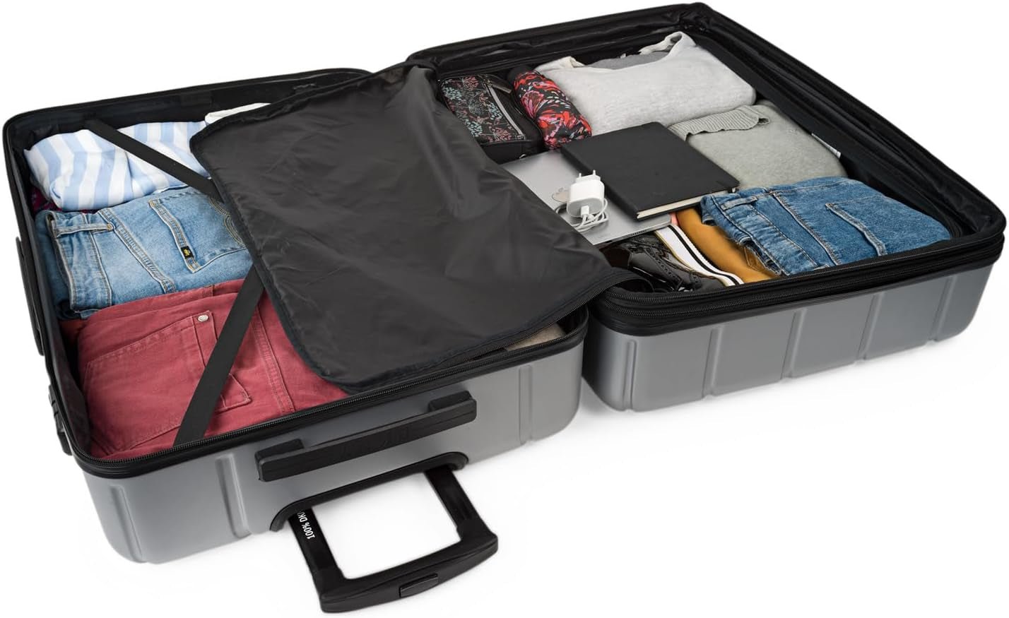DKNY - Valigia grande a 4 ruote Valigia grande leggera - Valigia da viaggio grande con ruote. Valigia grande da viaggio per aereo Valigia rigida con chiusura certificata - Valigia grande per trolley Argento Bagagli e attrezzatura da viaggio Naty Shop