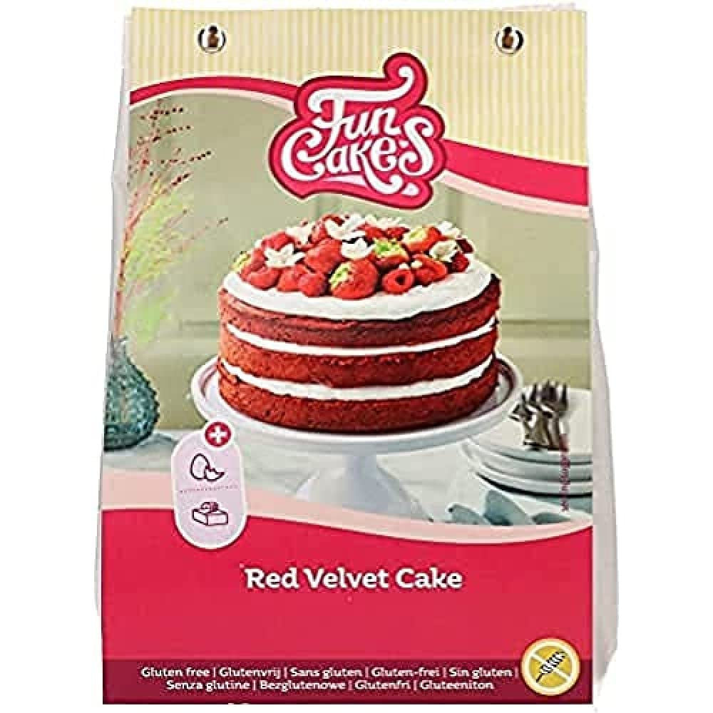 Funcakes Mix Für Red Velvet Cake, Glutenfrei: Einfach Zu Berübenen, Schön Weicher Und Fluffiger Kuchen Mit Leichtem Schokoladengeschmack, Perfekte Rote Farbe, 400G Mix per la cottura e la cottura Naty Shop Default Title