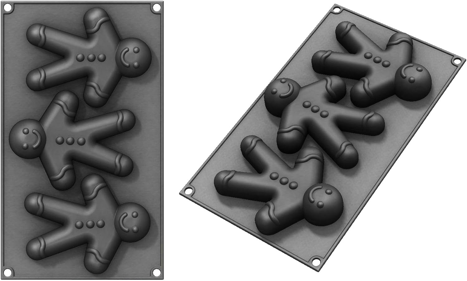 - STAMPO IN SILICONE 3 MINI BONHOMMES/MANELES - - FDS-010506