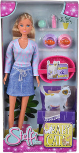 Simba Steffi Love Baby Cats, Puppe di gioco in abiti alla moda con gattini schwangerer e due gattini piccoli, Zubehör, 29cm, da 3 anni
