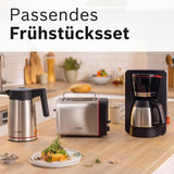 Bosch MyMoment TKA6M273 Macchina per caffè espresso con filtro, caraffa termica da 1 litro, 8-12 tazze, sistema antigoccia, portafiltro rotante, programma di decalcificazione, serbatoio acqua removibile, 1200 Watt, nero opaco