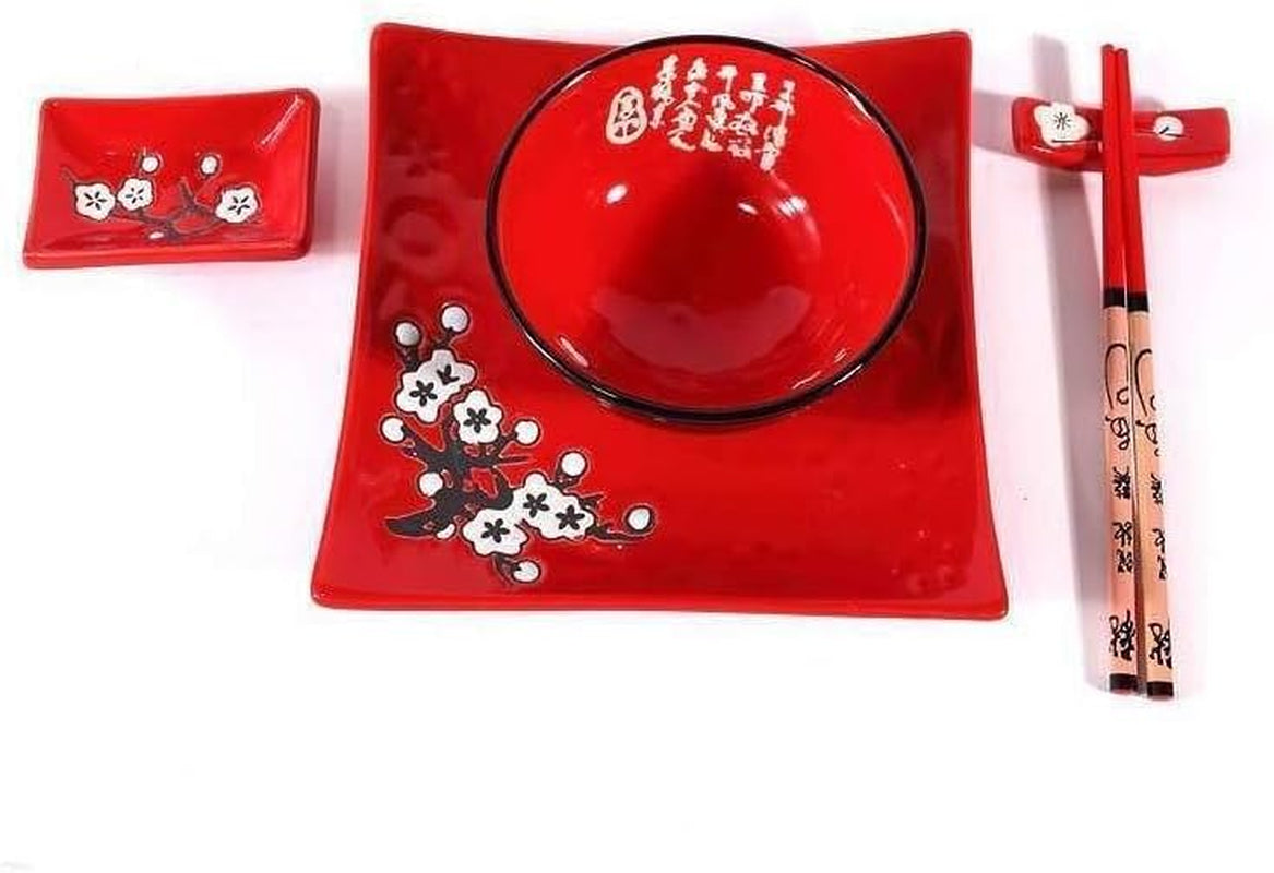 Servizio da Tavola Completo Giapponese 2381, Porcellana, Rosso