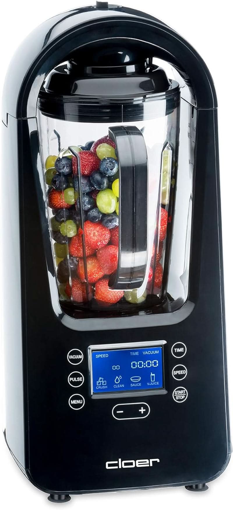 Robot da cucina Cloer 6980 Vakuum / 800 Watt / 21.000 U/Min. / Incl. Vorratsbehälter/Vakuumventil/Automatikprogramme/Eis-Crush-Funktion/Reinigungsfunktion/Schwarz, 1500 Milliliters Kitchen Naty Shop