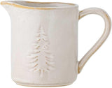 Tazza da latte Bloomingville, bianco invernale, albero di Natale, 145 ml, per posate