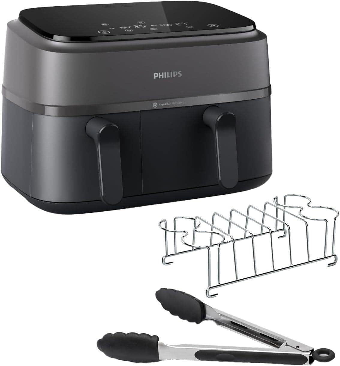 Philips Dual Basket Airfryer serie 3000 con set colazione, 9 litri, 2 cassetti Elettrodomestici Naty Shop Titolo predefinito