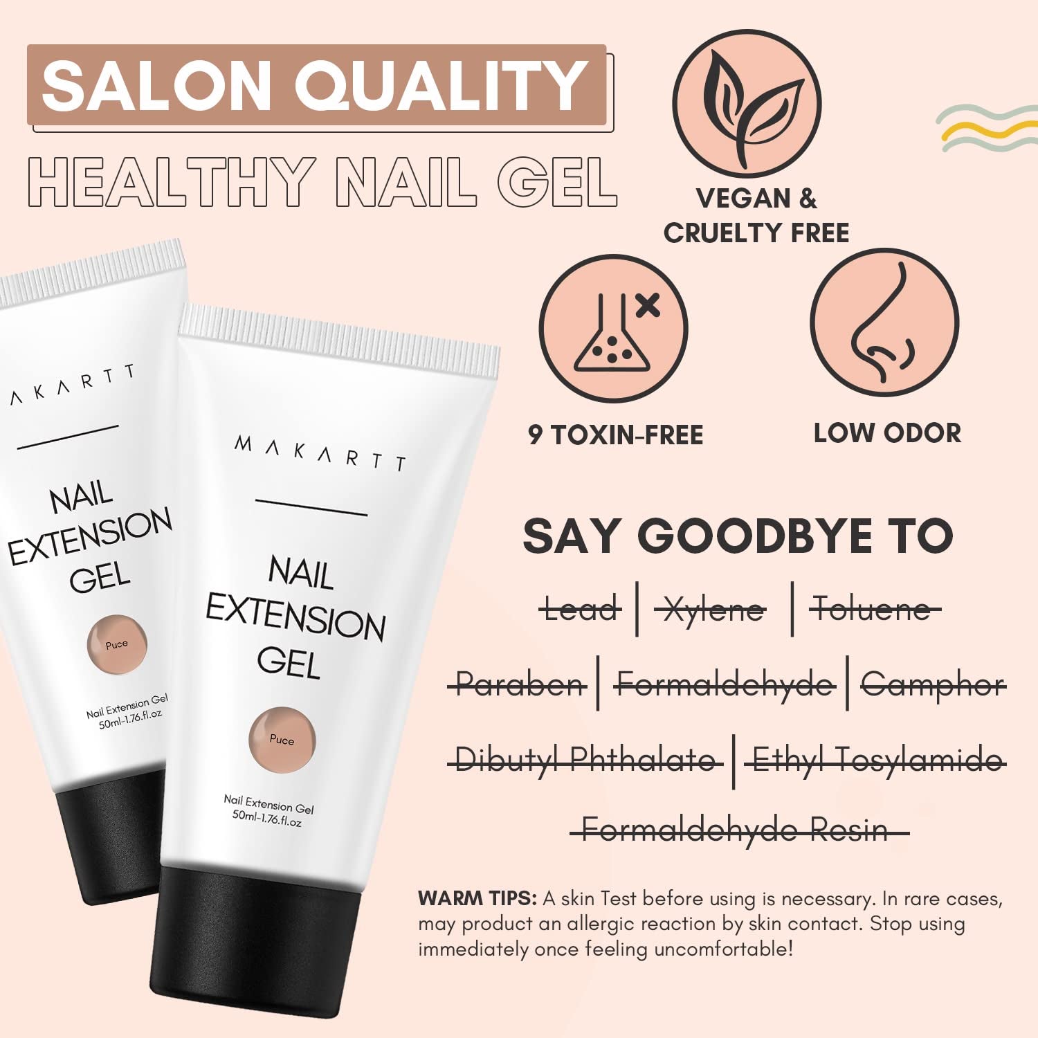 Makartt Poly Nail Extension Gel - Gel per extension acrilico, Gel rinforzante per unghie, Decorazione per unghie, 50 ml (Viola)