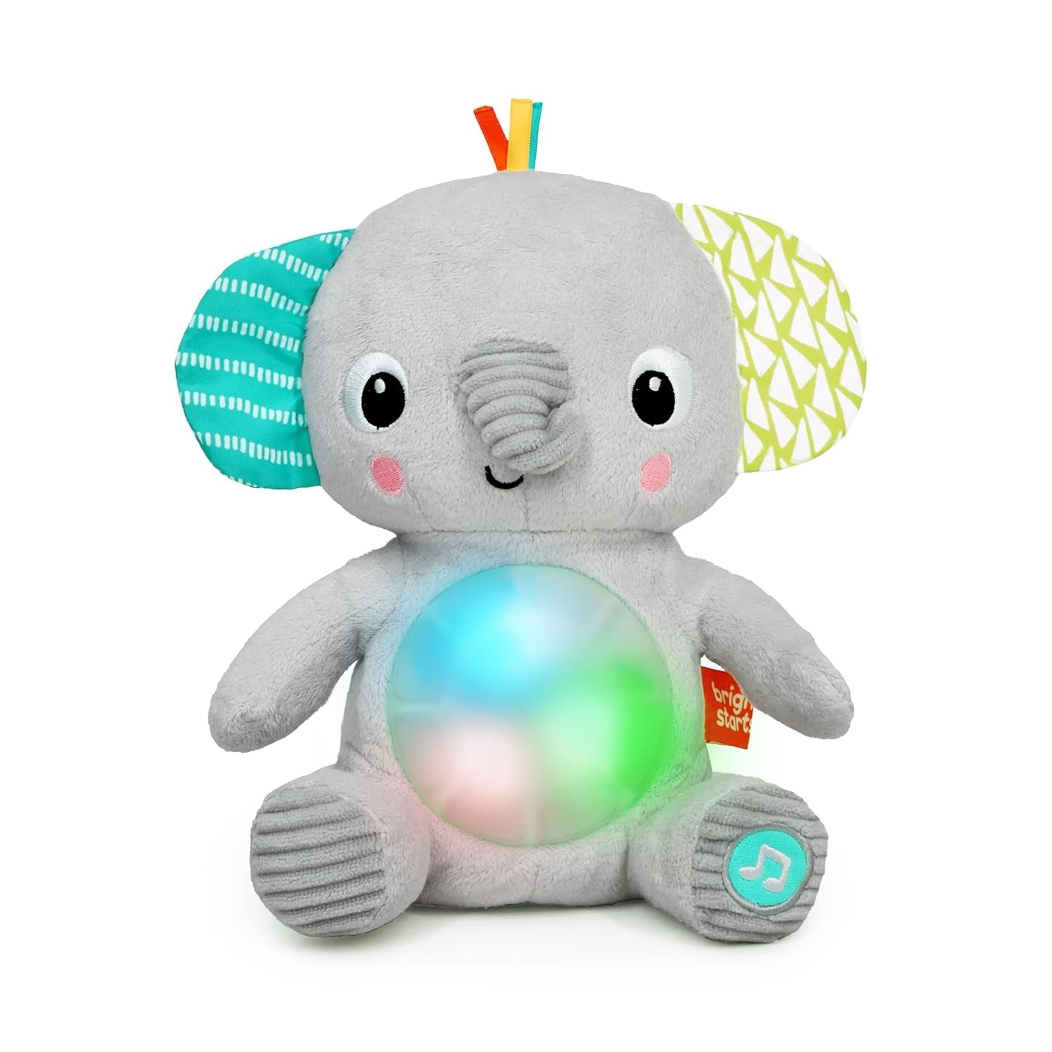 Bright Starts, elefantino Hug-a-bye con luci, canzoni, texture diverse e altro ancora, multicolore Bebe Toys Naty Shop Titolo predefinito