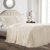 Copriletto Lush Decor con gonna a balze, poliestere, bianco, matrimoniale Letti e coperte Lush Decor