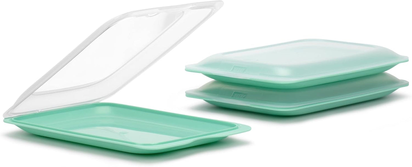 TATAY Fresh Slicer Box Set da 4, senza BPA, riutilizzabile, impilabile, lavabile in lavastoviglie e MWO, colori casuali. Misura 17 cm x 3,2 cm x 25,2 cm Set di 3 scatole per alimenti Naty Shop – Verde menta