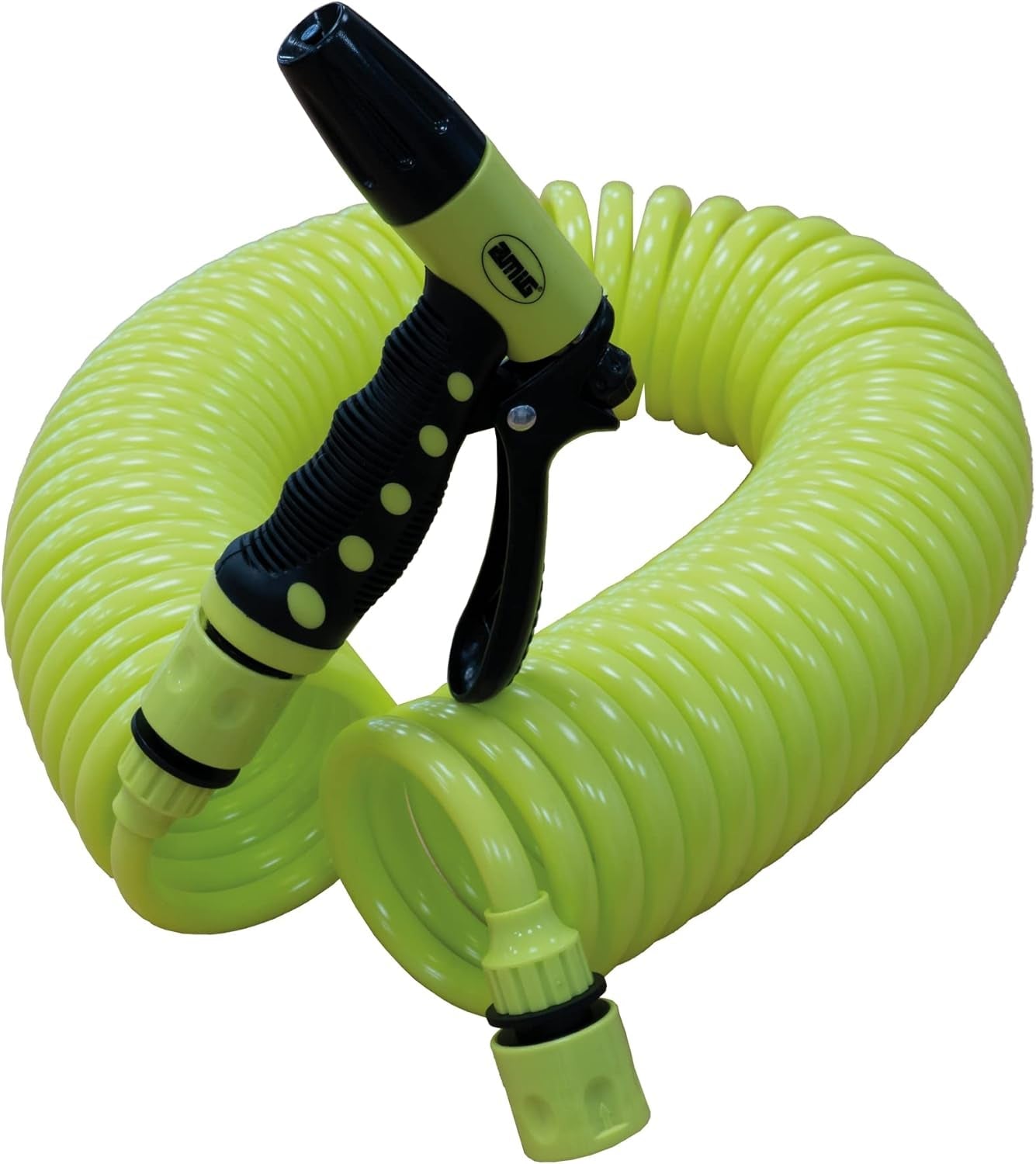 Amig - Turun | Spirale | 15 metri| Include 4 accessori | Con pistola per irrigazione, adattatore per rubinetto e 2 attacchi rapidi | Gomma EVA | Verde pistacchio