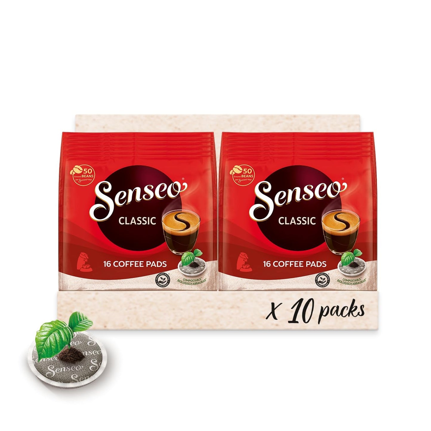 Classic Pads, 10 x 16 Getränke, 160 cialde Kaffee, inclusa Pad Dose