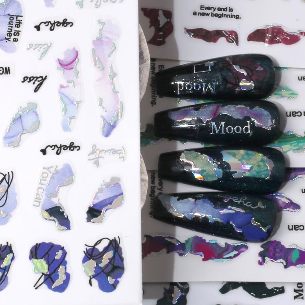 Adesivi per unghie in marmo 6 colori adesivi autoadesivi argento bronzer adesivi per unghie in marmo sbocciato Adesivi per unghie in marmo 3D accessori di design adesivi per nail art set di adesivi per unghie lamina per unghie