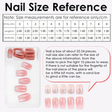 48 pezzi di colla corta sulle unghie 2 stili Unghie francesi corte quadrate con colla per unghie e lima per unghie Unghie finte rosa bianche sfumate per le donne