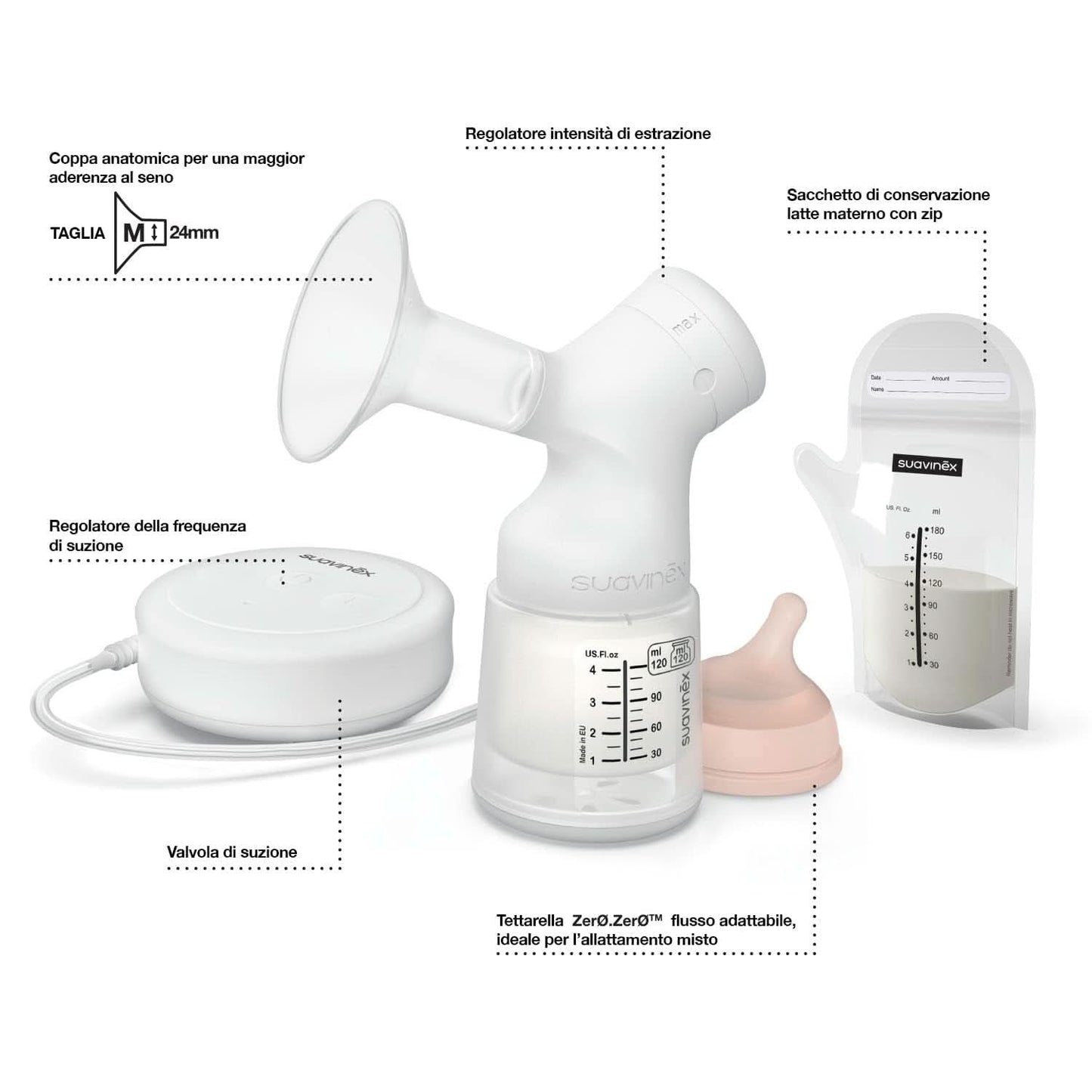 Tiralatte elettrico Suavinex Link Accessori Alimentazione e Allattamento Bebe Naty Shop