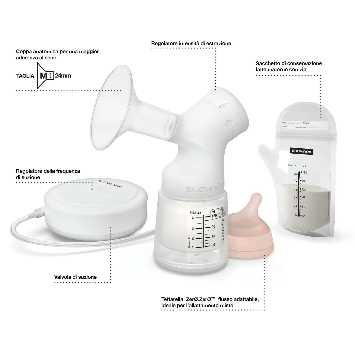 Tiralatte elettrico Suavinex Link Accessori Alimentazione e Allattamento Bebe Naty Shop