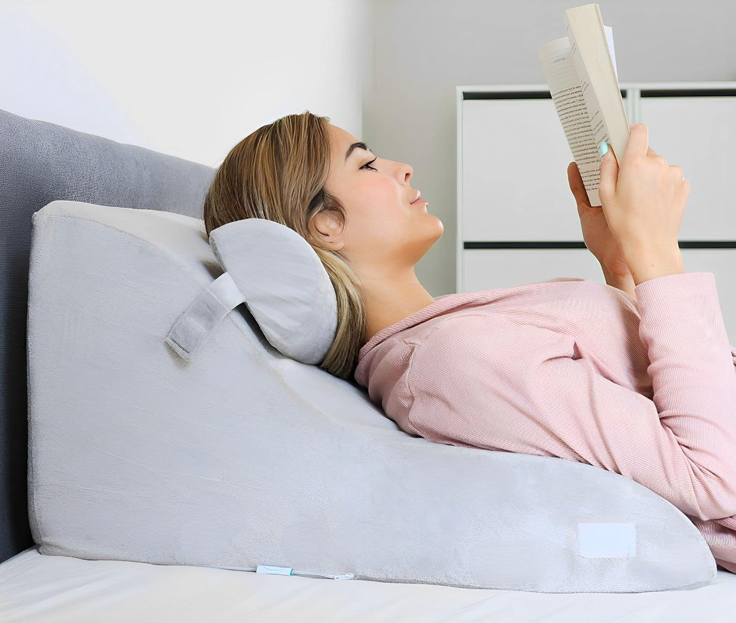 Cuscino da lettura in memory foam | Cuscino schienale ergonomico e cuneo per letto, divano e divano | Cuscino di sostegno ortopedico per dolori alla schiena e tensioni