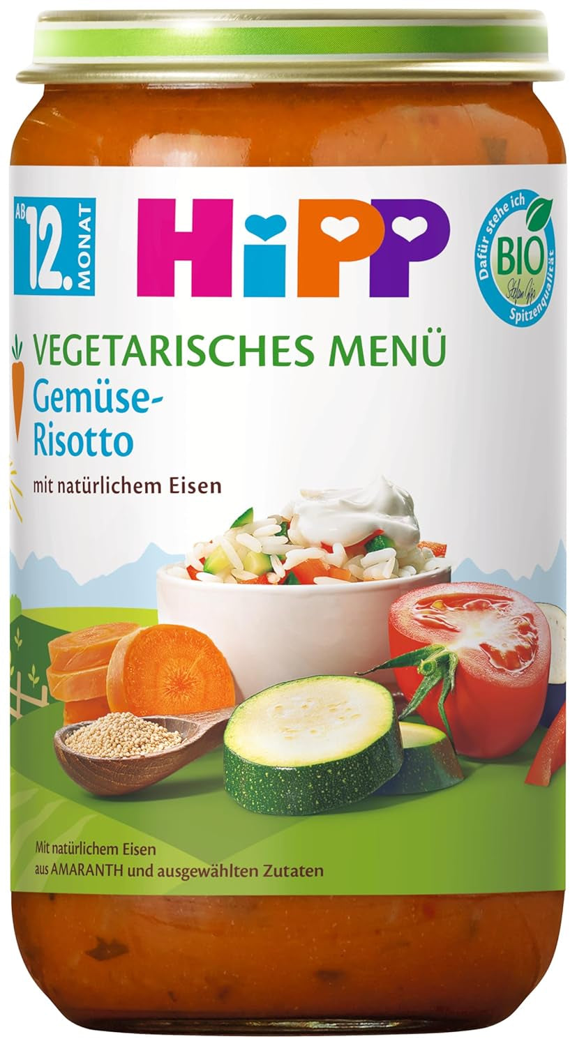 HiPP Pasti Biologici dai 12 mesi Risotto alle Verdure, confezione da 6
