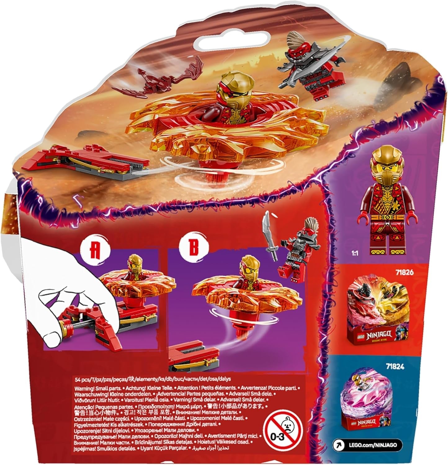 LEGO NINJAGO Kai's Dragon Spinjitzu Spinner - Giocattolo Ninja d'azione con 2 minifigure - Piccolo set da gioco per bambini - Idea regalo per ragazzi e ragazze dai 6 anni in su 71823 Set da costruzione Besuche den LEGO-Store