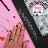 TRIXES 500 punte per unghie in gel, punte per unghie francesi, in acrilico trasparente, per manicure fai-da-te, 10 modelli diversi