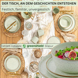 SÄNGER Rio Menta | Set di Stoviglie in Gres per 6, 6 Piatti, 6 Piatti da Dessert, 6 Ciotole, Verde Menta | LA COLLEZIONE DI VALORE