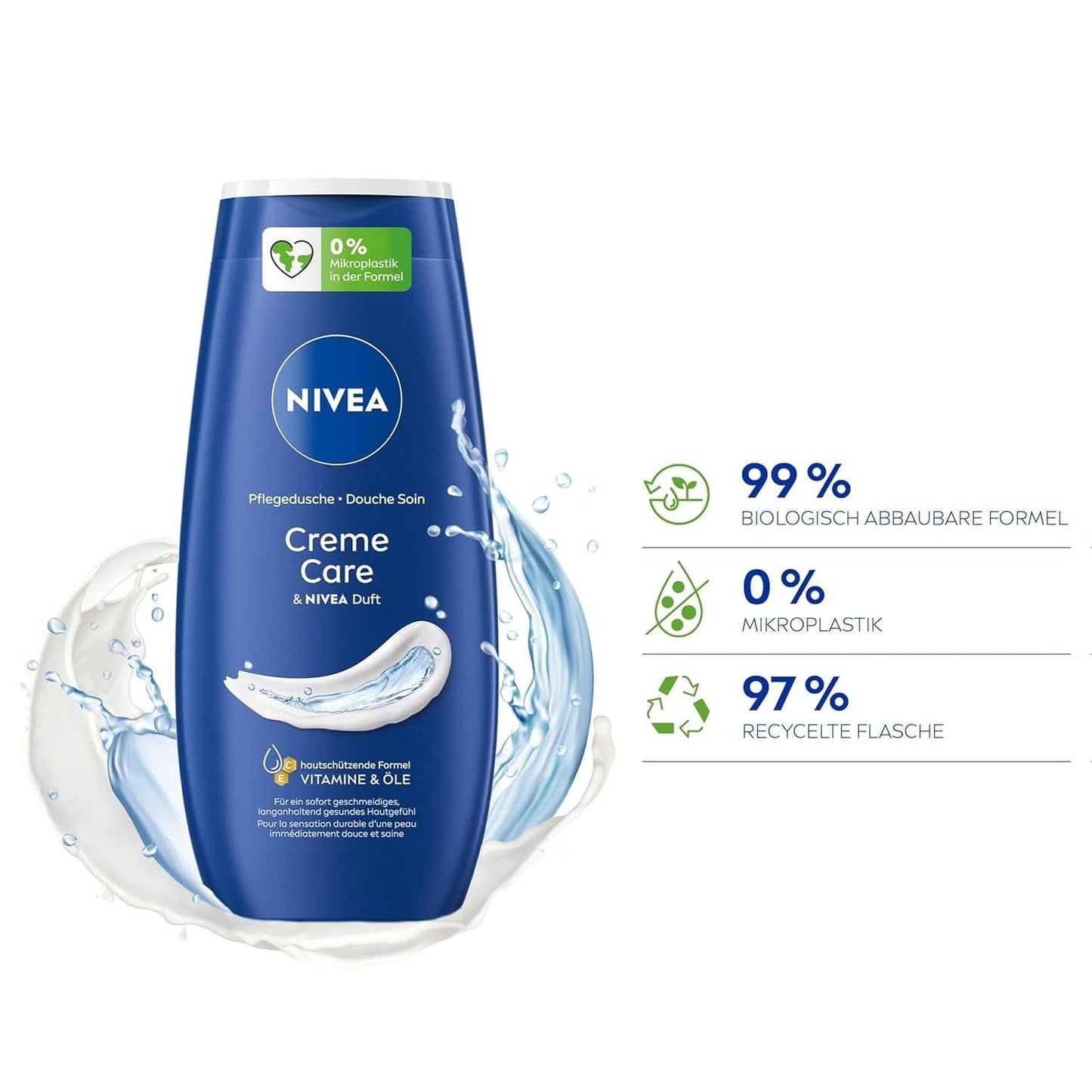 NIVEA Creme Care, gel doccia con vitamine e oli essenziali, 250 ml Doccia e bagno Naty Shop