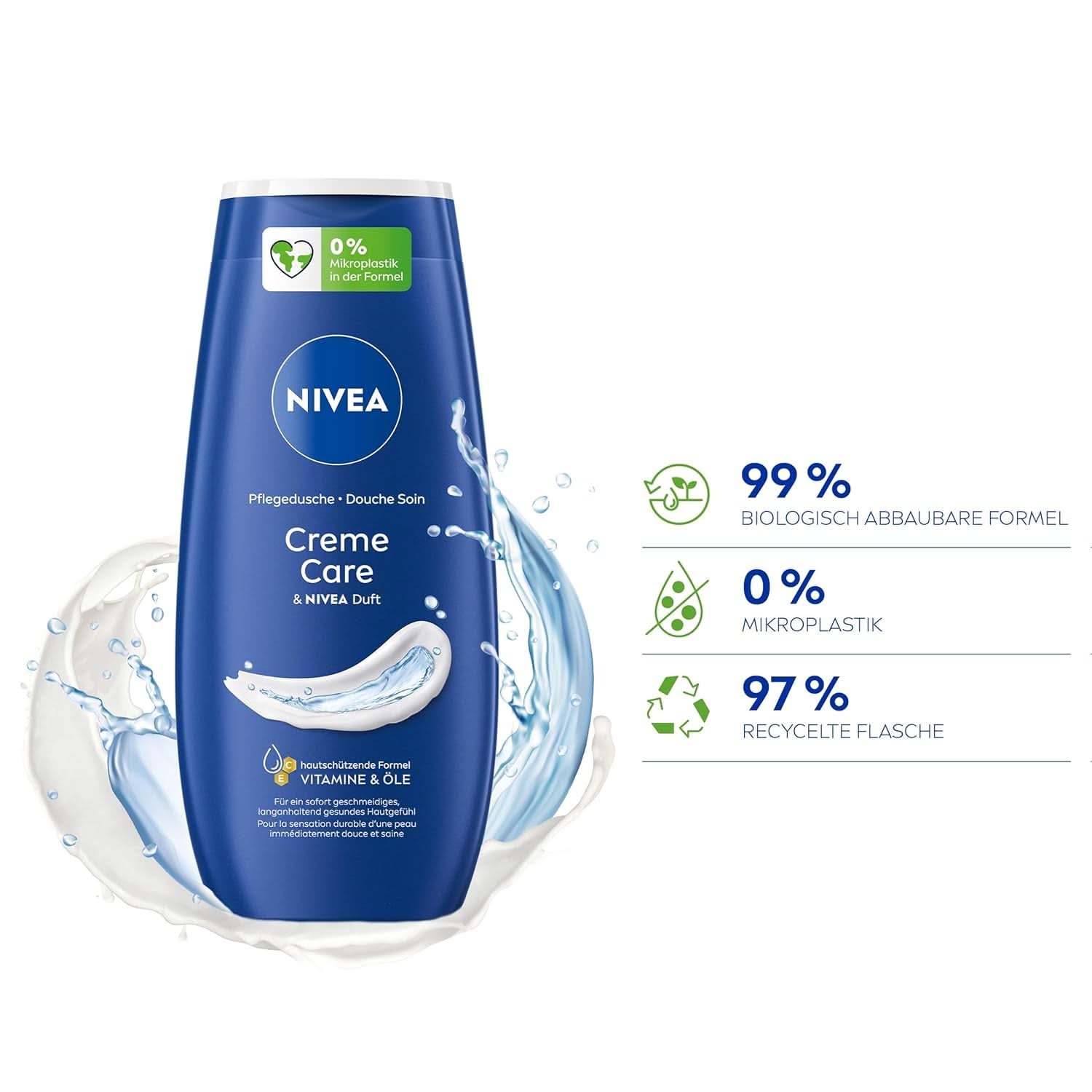 NIVEA Creme Care, gel doccia con vitamine e oli essenziali, 250 ml Doccia e bagno Naty Shop